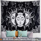 Not Fade Machine Washable Mandala Tapestry Wall Hanging Trippy Hippie Bohemian Psychedelic Wall Tapestry for Bedroom Living Room, Blue White, Small (28.7X37.4 Inches)(73X95 Cm)