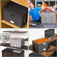 File Box with Lock, Fireproof Document Box, File Storage Organizer,Waterproof File Box Filing Box with Handle,Portable Home Office Safe Box for Hanging Letter/Legal,Black(15.35×12.2×10.2 Inch)