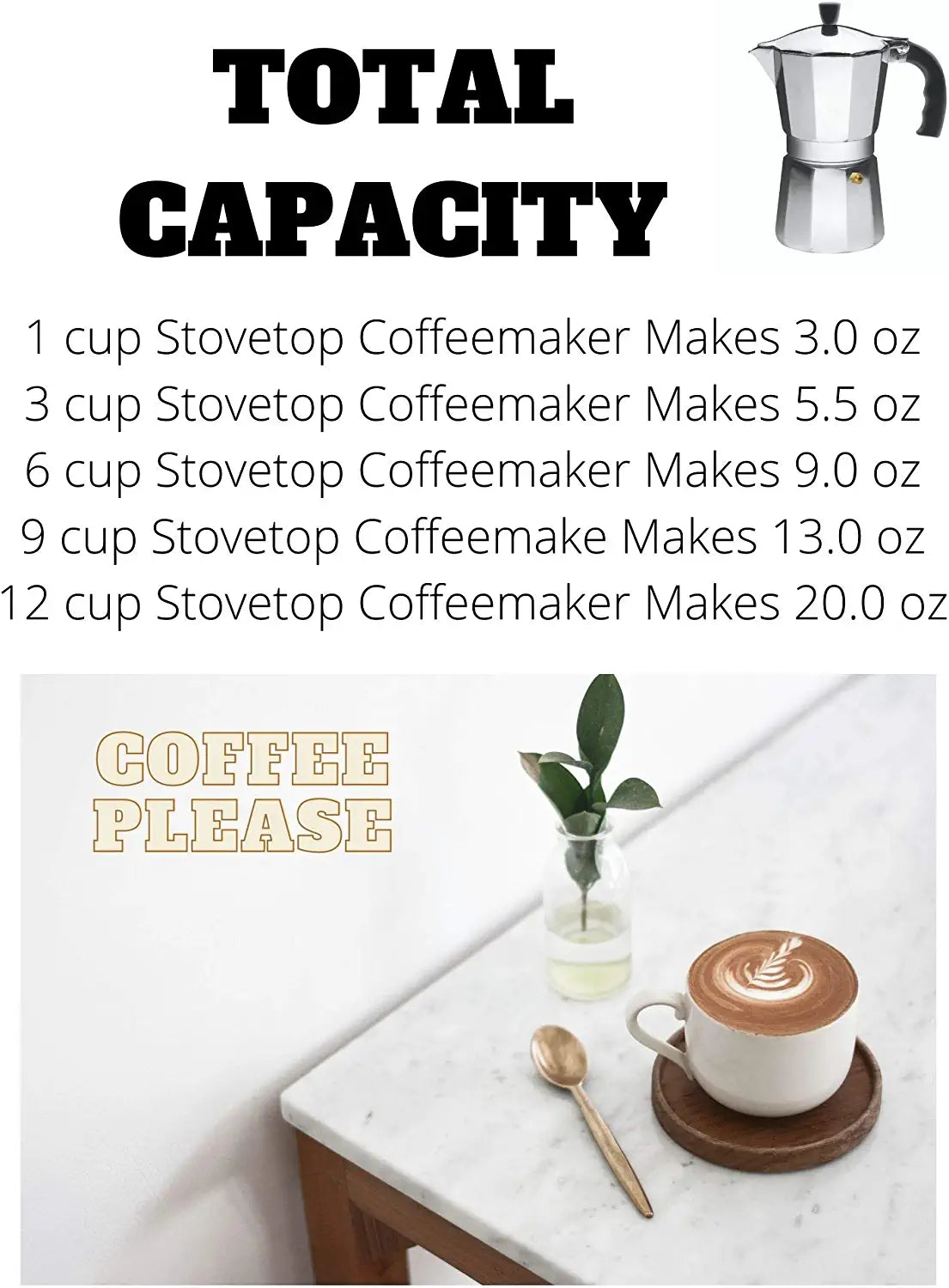 B120-42V Aluminum Espresso Stovetop Coffeemaker 3-Cup, Silver