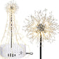 Crystal Floor Lamp for Bedroom and Living Room, Elegant Standing Lamp with 8 Lights and 63" Tall Pole, Modern Floor Lamp for Room Decor with 32 Firework Crystal Harnesses