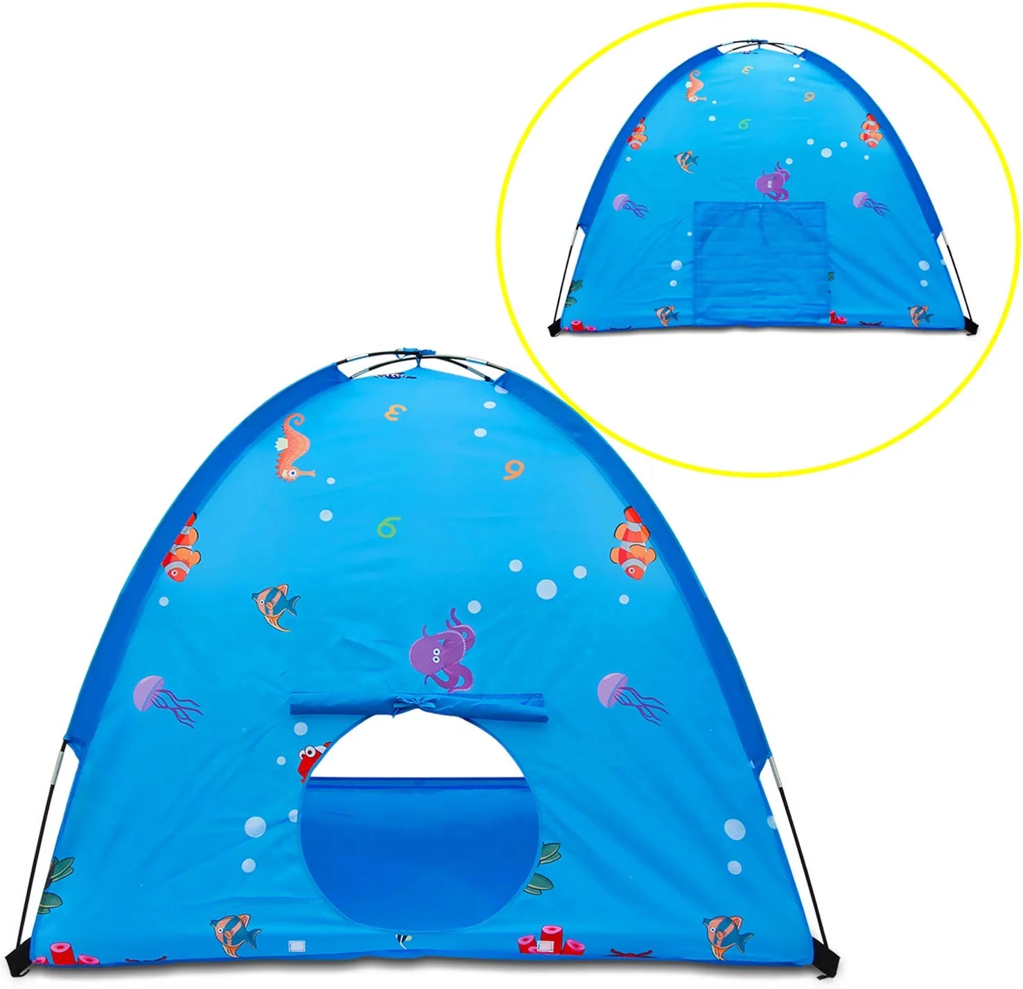 Homfu Kids Play Tent Outdoor Boys Indoor Playhouse for Children Tents Toddler Girls Gift Game Play Housetoys (Blue)
