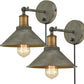 JEENKAE Vintage Swing Arm Wall Sconces Hardwired or Plug-In Bedroom Bath Wall Lamps Set of 2