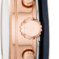 Women'S Original Boyfriend Stainless Steel and Leather Quartz Chronograph Watch