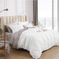White Duvet Covers Queen Size - Soft Brushed Microfiber 3 Pieces with Zipper Closure, 1 Duvet Cover 90X90 Inches and 2 Pillow Shams