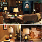 Farmhouse Table Lamps Set of 2 with Nightlight, Lantern Bedside Lamp with 2 USB Port and Outlet, 24 Inch Rustic Nightstand Lamp with Tapered Drum Shade for Living Room Bedroom, Bulbs Included