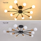 Semi Flush Mount Ceiling Light,10-Light E26 Base Modern Black Sputnik Chandelier,Industrial Ceiling Lamp Fixture for Kitchen Farmhouse Living Room Dining Room