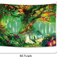 Blacklight Tapestry UV Reactive Tree of Life Tapestry Wall Hanging, Fantasy Forest Tapestries with Fairy Tales Tapestry Posters Trippy Mushroom Tapestry for Bedroom Glow in the Dark (59.1 in X 82.7 In)