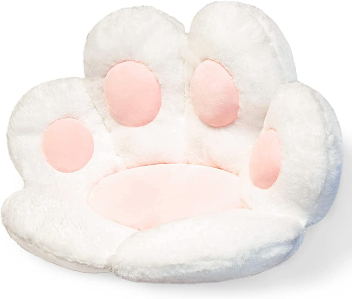 Comfy Chair Cushion Plush Cat Paw Cushion Lazy Sofa Seat Cushion Cozy Floor Cushion Seat Pillow Gift for Girl (70*60Cm, White)