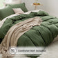 BEDSURE Olive Green Duvet Covers Queen Size - Soft Brushed Microfiber 3 Pieces with Zipper Closure, 1 Duvet Cover 90X90 Inches and 2 Pillow Shams(No Comforter)