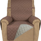 Reversible Quilted Recliner Sofa Cover, Water Resistant Slipcover Furniture Protector, Washable Couch Cover with Elastic Straps for Kids, Dogs, Pets (Recliner, Brown/Beige)