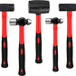 5-Piece Hammer Set, Fiberglass Handle Mallets for Soft Blow Tasks, Shock Reduction Grip Home Garage Kit with Rubber Hammer, Ball Peen Hammer, Sledge Hammer, Cross Peen Hammer