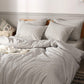 100% Natural Cotton 2Pcs Striped Duvet Cover Sets,White Duvet Cover with Grey Stripes Pattern Printed Comforter Cover,With Zipper Closure & Corner Ties(Twin Size)