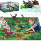 Dinosaur Toys for Kids 3-5 with Activity Play Mat & Trees, Realistic Jurassic Dinosaur Play Set to Create a Dino World Including T-Rex, Triceratops, Velociraptor, Great Gift for Boys & Girls