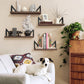 Floating Shelves Wall Mounted Set of 4, Rustic Wood Wall Shelves, Storage Shelves for Bedroom, Living Room, Bathroom, Kitchen, Office and More, Brown