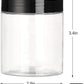 8 OZ Plastic Jars with Lids, () 24 Pack Clear Plastic Slime Containers for Kitchen and Household Food Storage of Dry Goods, Creams and More, BPA Free
