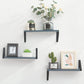 Floating Wall Shelves for Bedroom/Bathroom, Set of 3, Geometric Hanging Shelf for Living Room/Kitchen/Laundry Room, Wall Mounted Shelves, Rustic Wood Shelves for Wall Décor & Storage, Grey