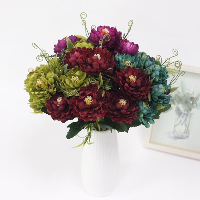 Chrysanthemum Flowers Artificial Bouquet Home Wedding Office Party Decor 7 Heads