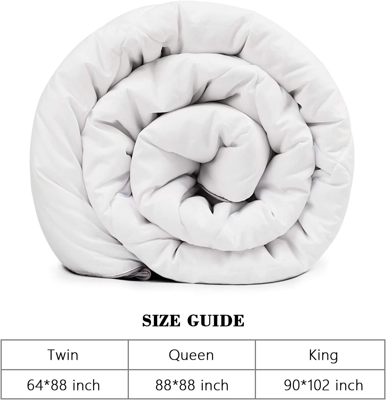 Comforter Duvet Insert Queen Size,Plush White Comforter down Alternative Quilted Stand Alone Bedding Comforter Box Stitched, Machine Washable