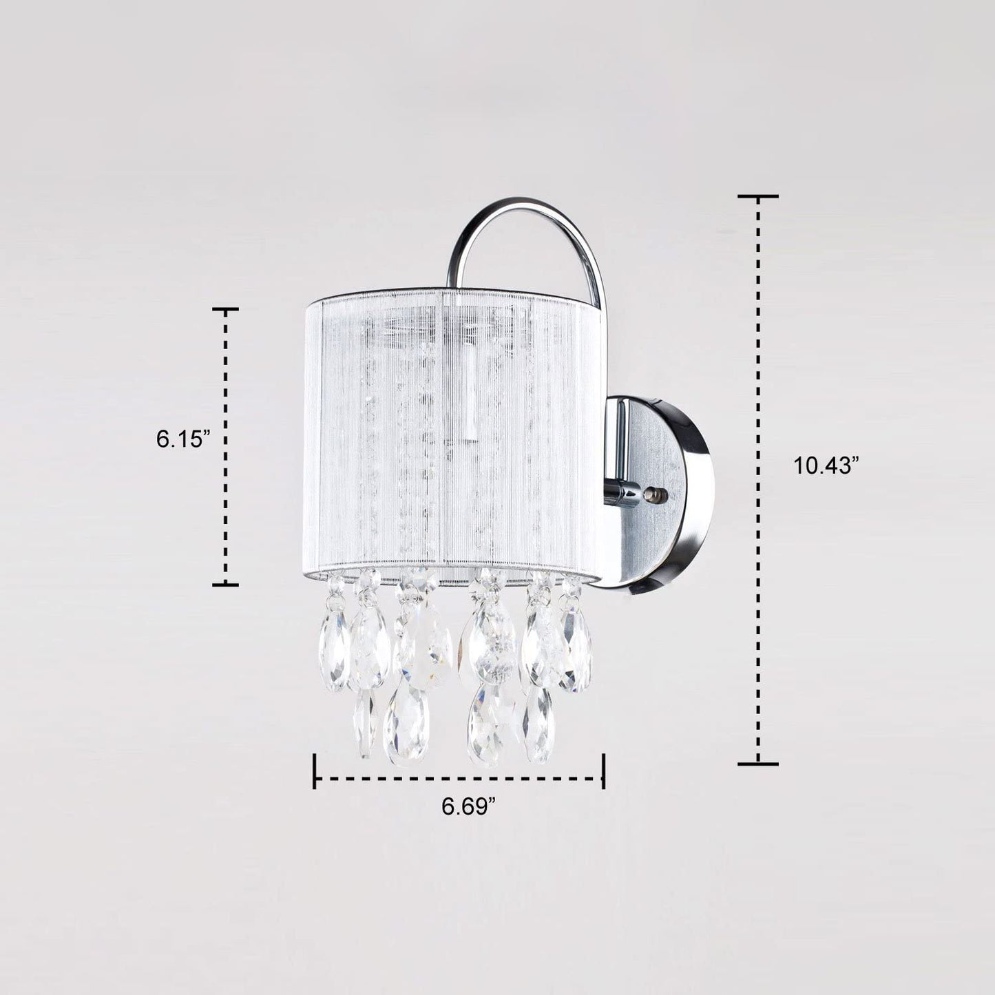 Ecopower Lighting Modern Metal Crystal Wall Sconce--1 Light