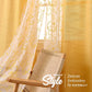 2 Embroidery Floral Semi Sheer Curtains and 2 Burlap Privacy Curtains for Windows 4 Panel Curtains Set Yellow Curtains for Living Room Curtains 84 Inches Long (Cornsilk, W27.5Xl84 Inch Each)