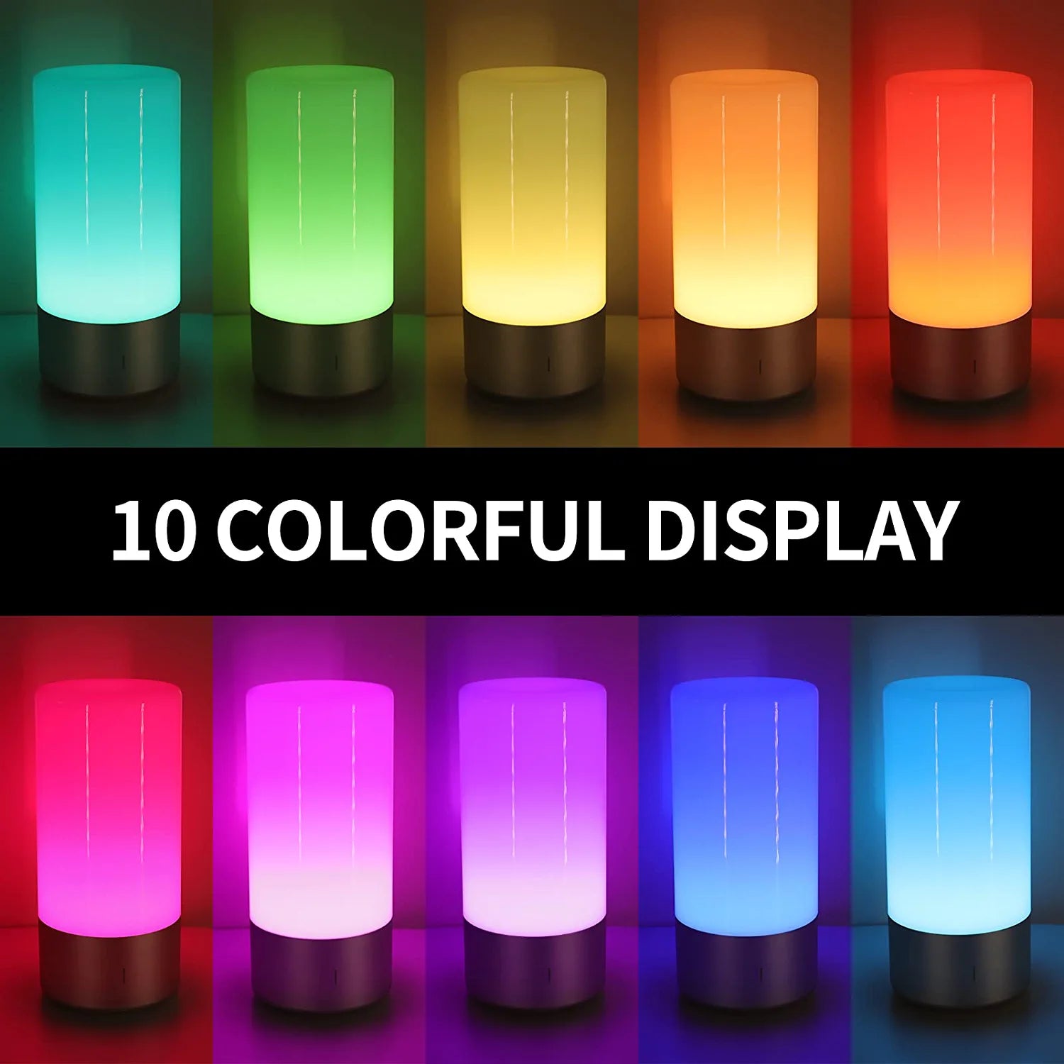 Touch Lamp, Lamp for Bedroom, 3-Level Brightness Warm White Light, RGB Colorful Mode for Fun, as a Gift for Christmas