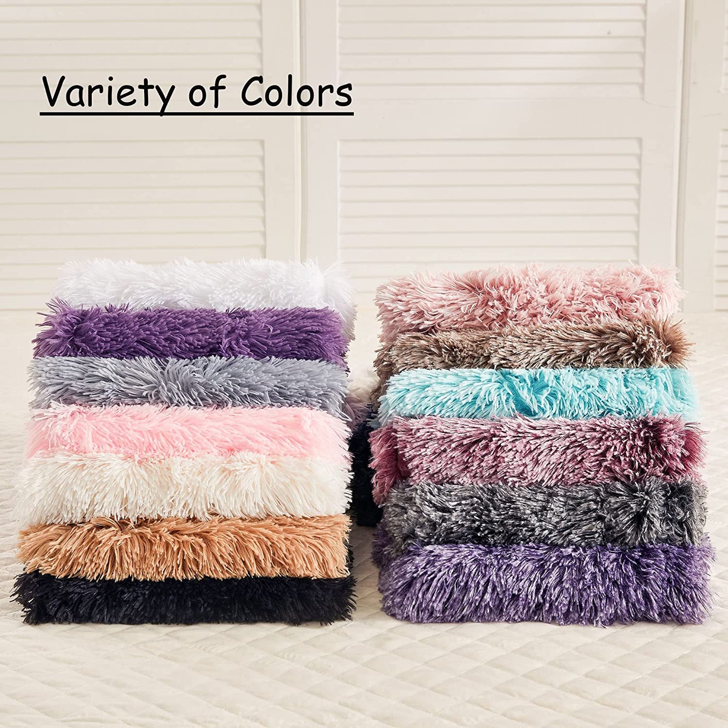 2 Pack Faux Fur Pillow Shams,Shaggy Plush Home Decorative Luxury Series Super Soft Furry Pillow Case with Zipper Closure for Home Sofa Couch Decoration,Standard Queen(Mint,20"X26")