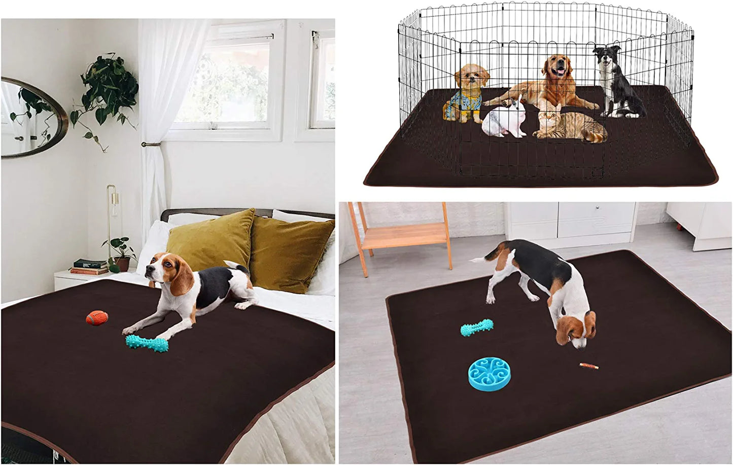 Washable Pee Pads Waterproof Mats for Dogs, Ultra Absorbent Puppy Training Pad 60" X 60", Housebreaking Whelping Pads Reusable Pet Pee Pad for Dogs, Cats, Bunny