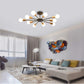Semi Flush Mount Ceiling Light,10-Light E26 Base Modern Black Sputnik Chandelier,Industrial Ceiling Lamp Fixture for Kitchen Farmhouse Living Room Dining Room