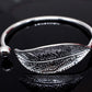 925 Sterling Silver Leaf Charm Bracelets & Bangles for Women Wedding Women Bracelet Vintage Style Adjustable Leaf Feather Bangle