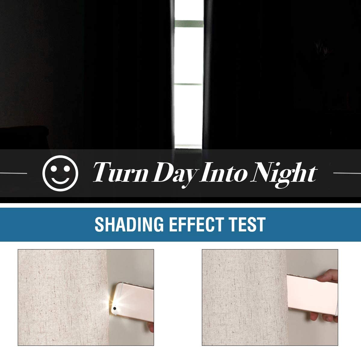 Linen Blackout Curtains 84 Inches Long 100% Absolutely Blackout Thermal Insulated Textured Linen Look Curtain Draperies Anti-Rust Grommet, Energy Saving with White Liner, 2 Panels, Natural