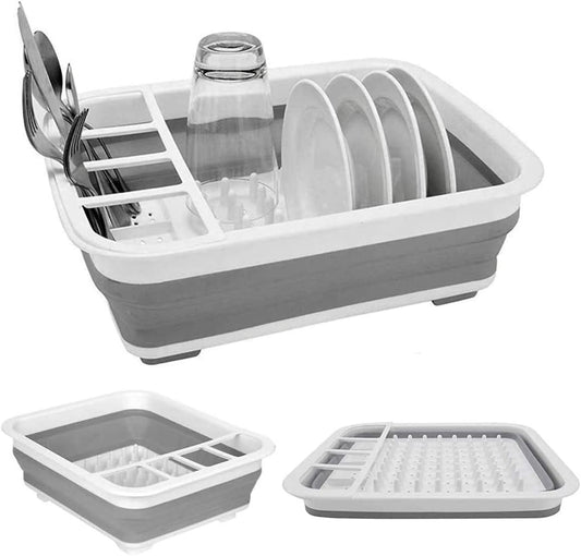 Collapsible Dish Drying Rack RV Accessories Camper Accessories for inside Kitchen Collapsible Drying Dish Storage Rack Camper Accessories for Travel Trailers (Normal)
