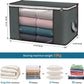 90L Large Storage Bags, 6 Pack Clothes Storage Bins Foldable Closet Organizer Storage Containers with Durable Handles Thick Fabric for Clothing, Blanket, Comforters, Bed Sheets, Pillows and Toys (Gray)