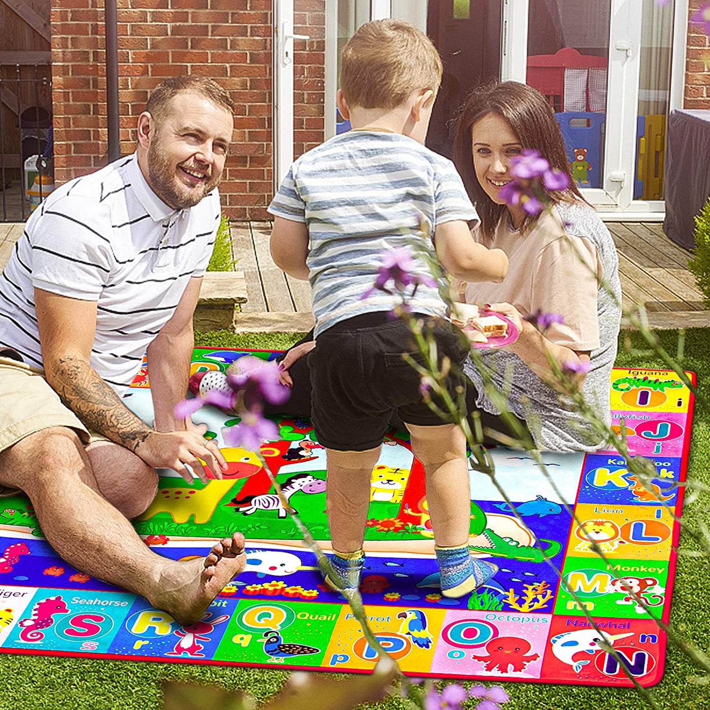 Baby Cotton Play Mat, Playmat Baby Crawling Mat for Floor Baby Mat Large Super Soft Extra Thick (0.6Cm), Plush Surface Foldable Non-Slip Non-Toxic