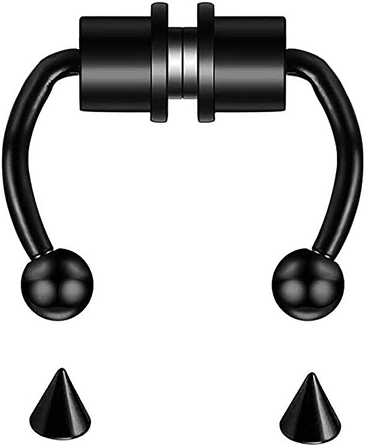 LAIMALA 16G Nose Rings Horseshoe Fake Nose Ring Hoop Magnetic Septum Nose Ring Horseshoe Stainless Steel Faux Fake Nose Septum Rings Non-Pierced Clip