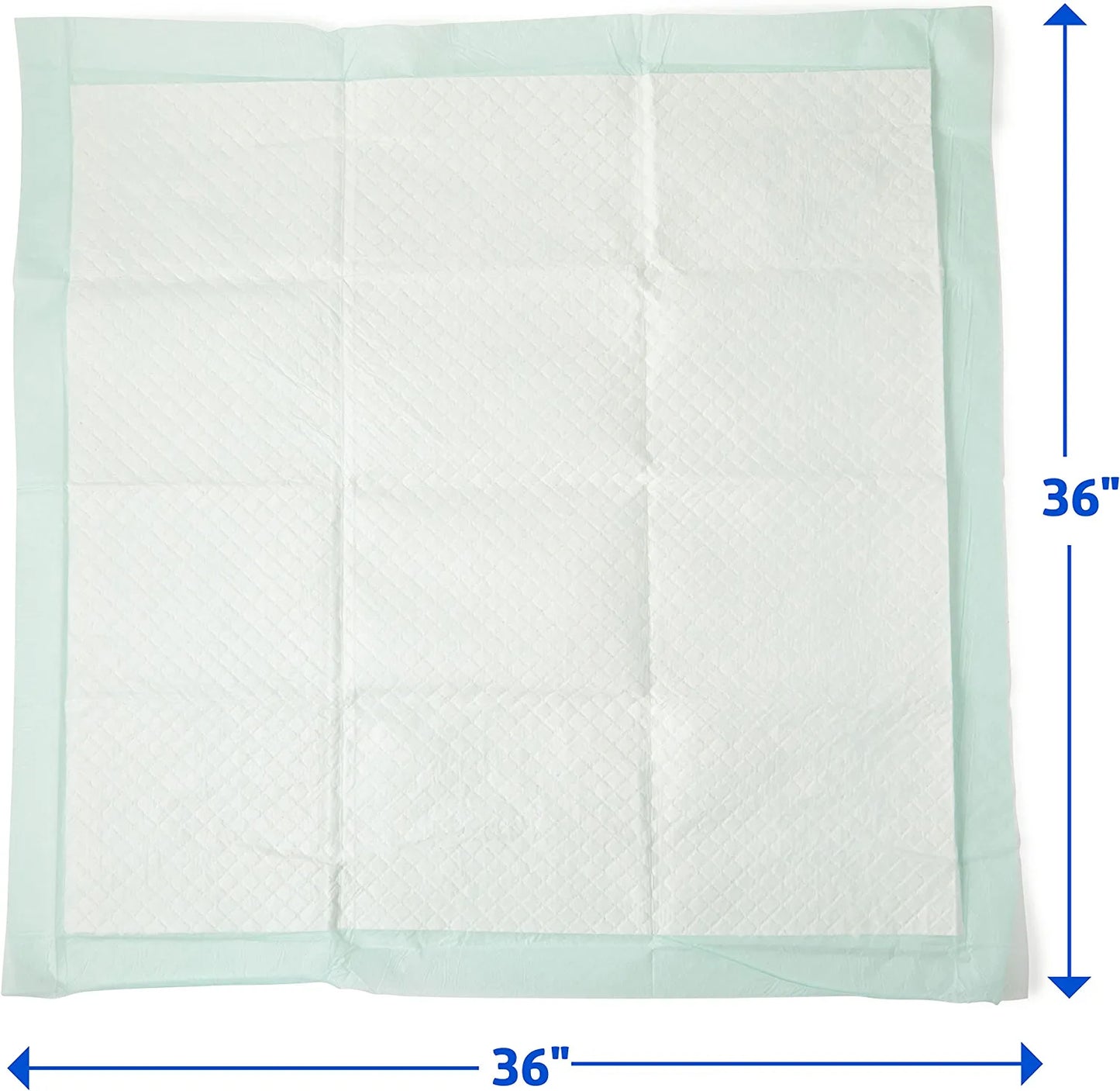 Heavy Absorbency 36" X 36" Quilted Bed Pads, Large Disposable Underpads, 50 per Case, Fluff and Polymer Core, Great Protection for Beds, Furniture, Surfaces