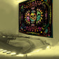 Tapestry Blacklight Tapestry Sun and Moon Tapestry UV Reactive Skull Tapestries Tirppy Wall Hanging Psychedelic Black Light Skeleton Tapestry for Bedroom Aesthetics Party Decor Poster 60X51 Inch