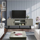 TV Stand for 55 Inch TV, Entertainment Center with Storage and Open Shelves, Mid Century TV Stand Table, Media Console for Living Room, Bedroom, Grey