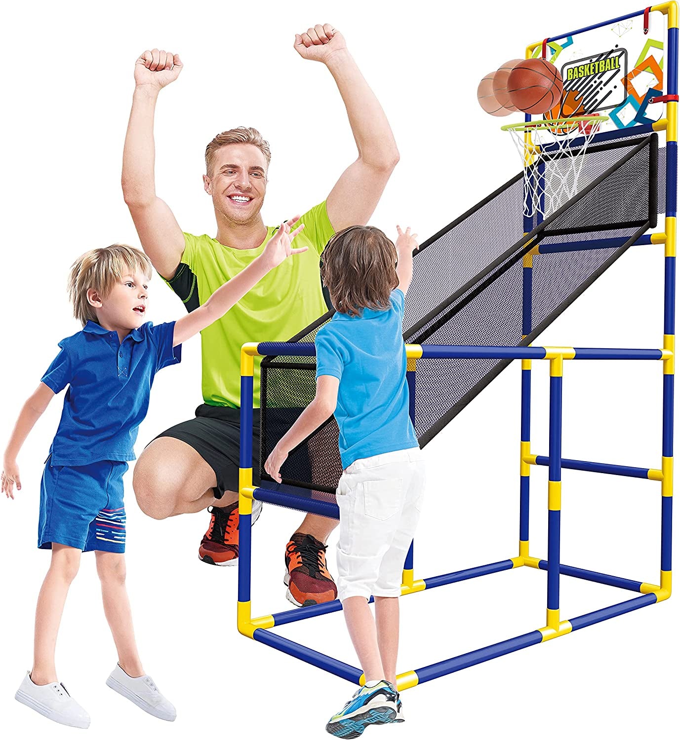 Kids Basketball Hoop Arcade Game, with 4 Balls - Mini Indoor Toy Basketball Shooting System, for Toddlers and Children and Fun for All Ages - Kids Toys Sports Game for Boys and Girls Ages 2-15