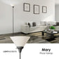LIGHTACCENTS Black Metal Floor Lamp with Opal White Cone Shade. Model 6113-21 Standing Pole Torch Floor Lamp Torchiere Super Bright Floor Lamp ( Black Finish )