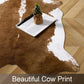Premium Faux Cowhide Rug 4.6 X 5.2 Feet, Durable and Large Size Cow Print Rugs, Suitable for Bedroom Living Room Western Decor, Faux Fur Animal Cow Hide Carpet, Brown