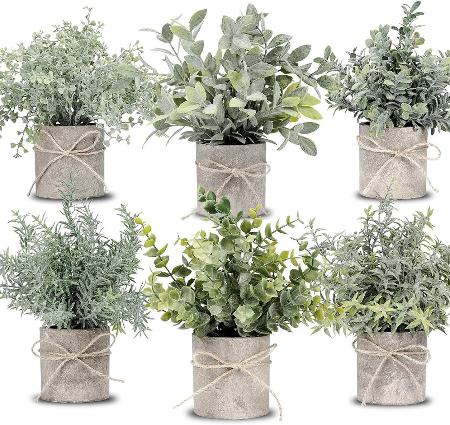 Small Fake Plants Mini Potted Artificial Plants Indoor for Home Office Farmhouse Kitchen Bathroom Table Decor
