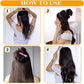Serect Hair Extension 20" Curly Wavy Invisible Wire Adjustable Hair Extensions Fish Line Flip in Synthetic Hairpiece for Women Bleach Blonde Mix Light Ash Blonde