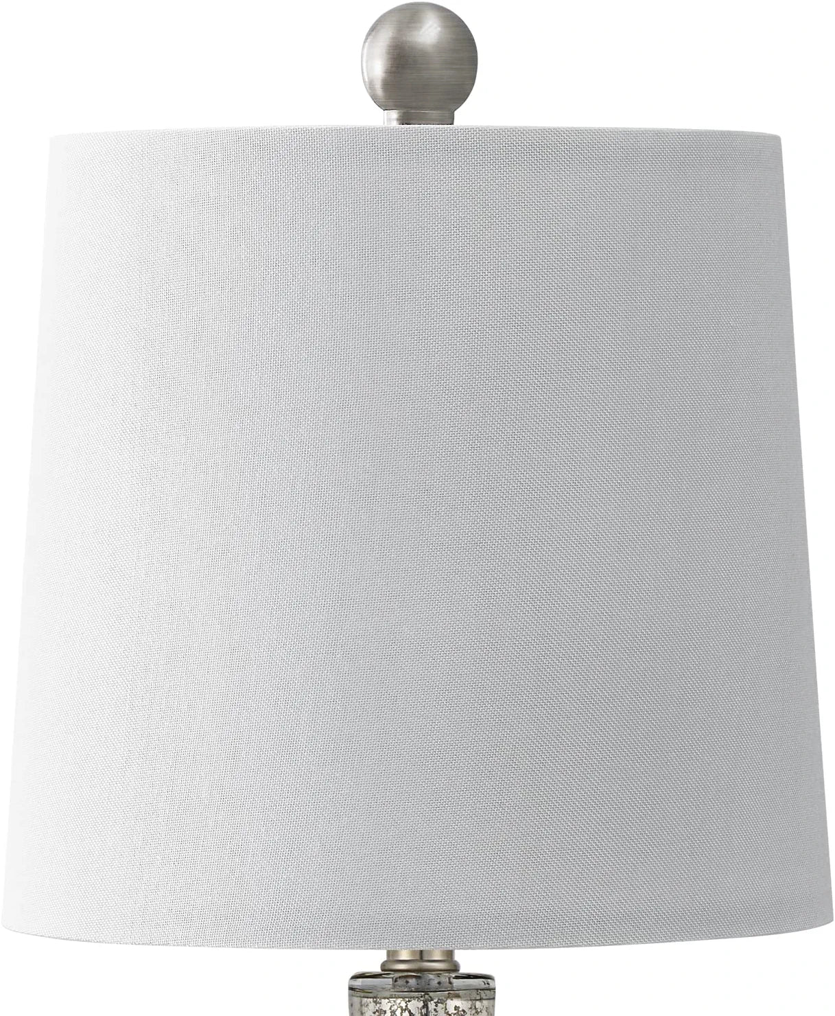 Modern Table Lamps Set of 2 for Living Room 20" Nightstand Lamp with Fabric Shade Glass Bedside Desk Lamp for Bedroom Kid'S Room Girls Room Office Glass Silver