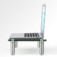 Dual Glass Monitor Stand Riser, 2 Pack Computer Monitor Riser, Clear Monitor Stand for Desk, Create More Storage Space under for Screens/Laptops/Printers