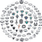 82 Pcs Vintage Silver Knuckle Rings Set for Women, Bohemian Stackable Joint Finger Rings, Retro Stone Crystal Stacking Midi Rings Pack