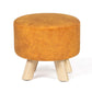 round Ottoman Velvet Foot Rest Stool Orange