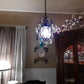 Mini Chandelier Black Crystal Chandelier 1 Light Elegant Chandelier Crystal Iron Ceiling Light Fixture for Bedroom,Farmhouse,Foyer