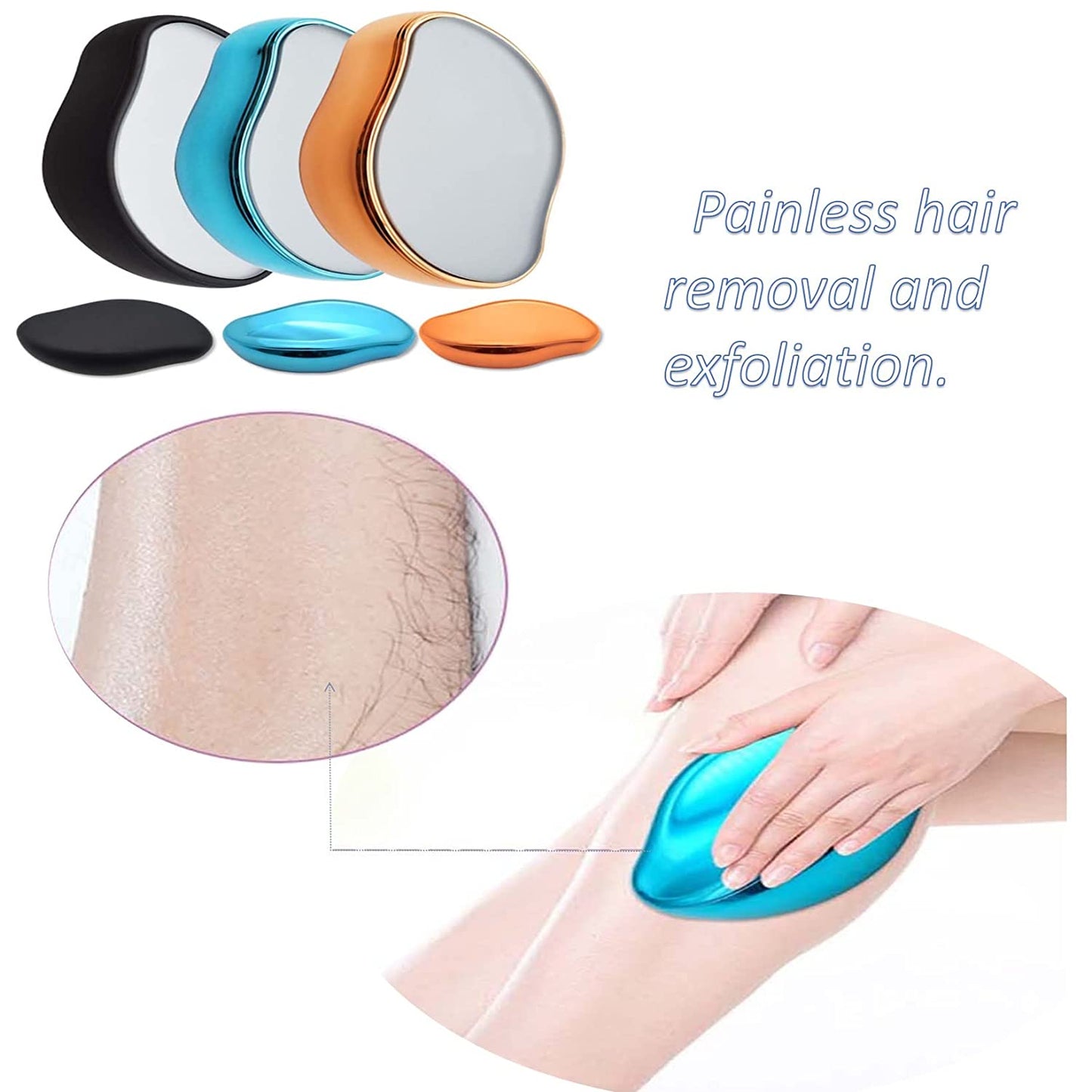 Crystal Hair Eraser for Women and Men, Magic Hair Eraser Crystal Hair Remover, Painless Exfoliation Hair Removal Tool for Arms Legs Back