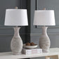 Lighting Collection Bentlee Rustic Grey 30-Inch Bedroom Living Room Home Office Desk Nightstand Table Lamp Set of 2 (LED Bulbs Included)