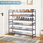 3-Tier Long Shoe Rack for Closet Stackable Wide Shoe Shelf Organizer and Storage for Floor, Entryway (Bronze)